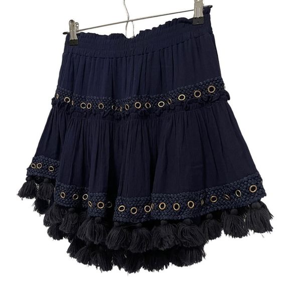 MISA Los Angeles Marcella Navy Tassel Skirt - Picture 4 of 7